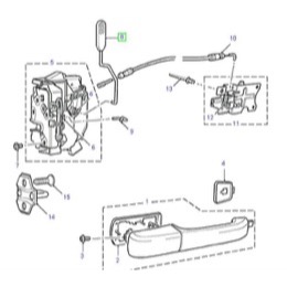 Land Rover låsepal for Discovery 2 bagdøre