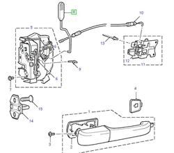 Land Rover låsepal for Discovery 2 bagdøre