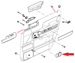 Land Rover indvendigt dørhåndtag for Range Rover GCAT (2002 og frem)