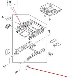 Land Rover sædeskinne forsæde plastik panel for Range Rover Sport, Discovery 3 & 4 - venstre forsæde