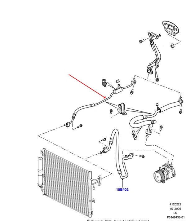 Land Rover aircondition rør for Range Rover Sport samt Discovery 3 & 4