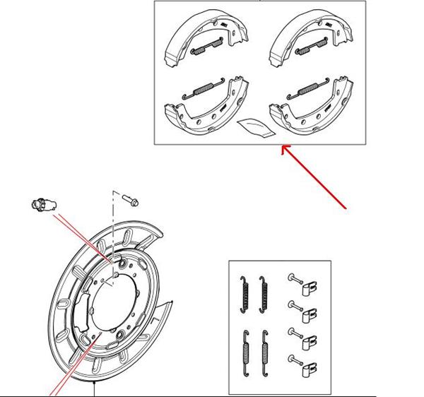 Land Rover Freelander 2 håndbremsebakke sæt LR001020