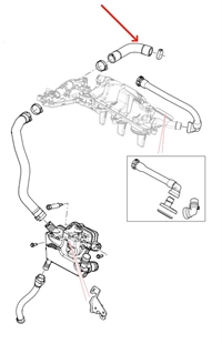 Range Rover Evoque 2,2 krumtapudluftnings slange LR001263