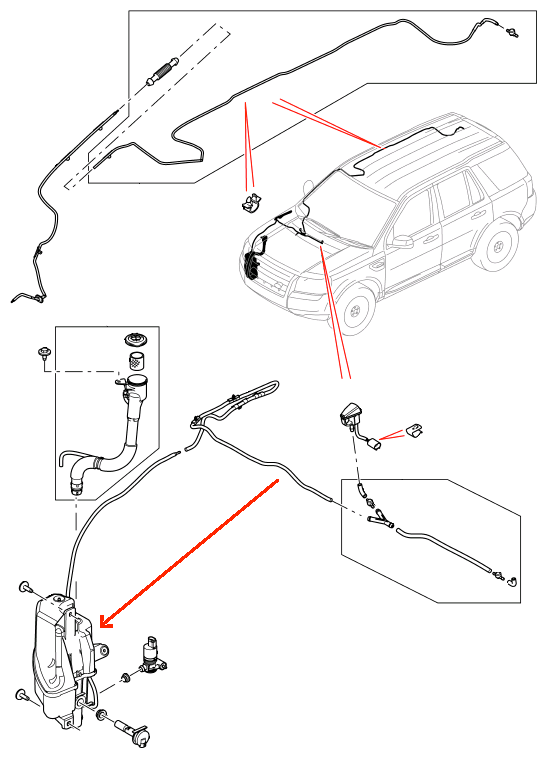 Land Rover Freelander 2 sprinklerbeholder