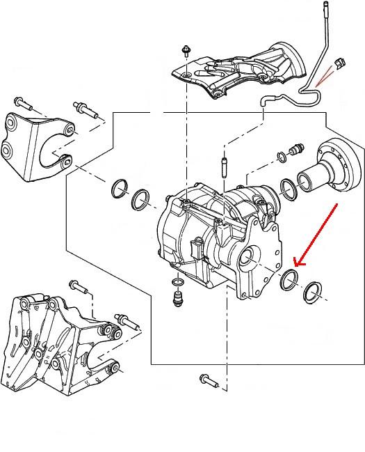 Land Rover differentiale pakdåse for Freelander 2 & Range Rover Evoque - forreste venstre inderste