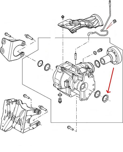 Land Rover differentiale pakdåse for Freelander 2 & Range Rover Evoque - forreste yderste venstre