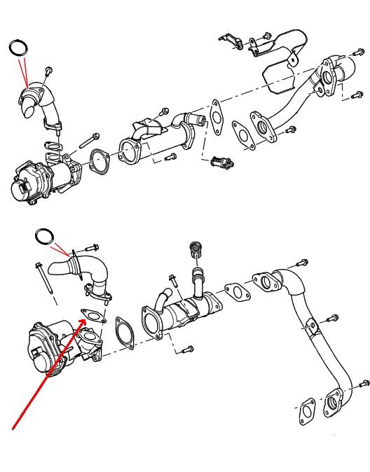 Land Rover EGR ventil pakning imellem EGR ventil og EGR rør LR003828