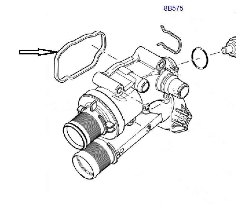 Land Rover termostat pakning for 2,2 Diesel motoren i Freelander 2, Range Rover Evoque & Discovery Sport