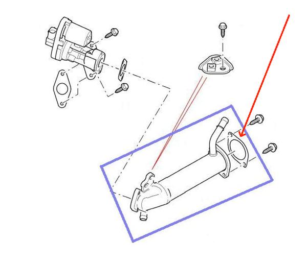 Land Rover Defender Td4 manifold pakning imellem manifold og EGR køler