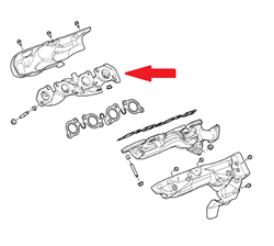 Land Rover udstødnings manifold på 3,6 TDV8 i Range Rover Sport - højre side