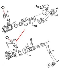 Land Rover EGR ventil rør for 3,6 TDV8 motoren - venstre side