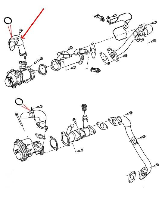 Land Rover EGR ventil rør for 3,6 TDV8 motoren - højre side