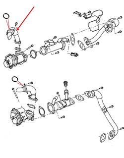 Land Rover EGR ventil rør for 3,6 TDV8 motoren - højre side