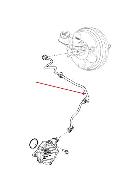 Land Rover bremseforstærker vakuum slange til Freelander 2 med 3,2 Si6 benzin motoren