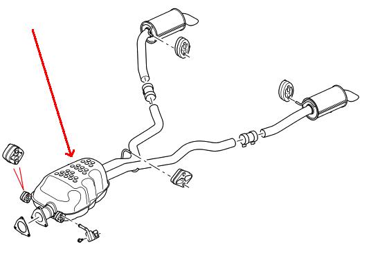 Land Rover udstødningsrør og lyddæmper for Discovery 3 & 4 med 2,7 TDV6 motor uden partikelfilter - midterste