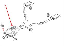 Land Rover udstødningsrør og lyddæmper for Discovery 3 & 4 med 2,7 TDV6 motor uden partikelfilter - midterste