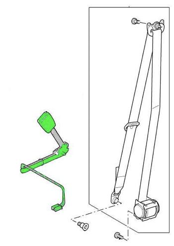 Land Rover sikkerhedssele selestrammer for Discovery 3 & 4 samt Range Rover Sport - Venstre side