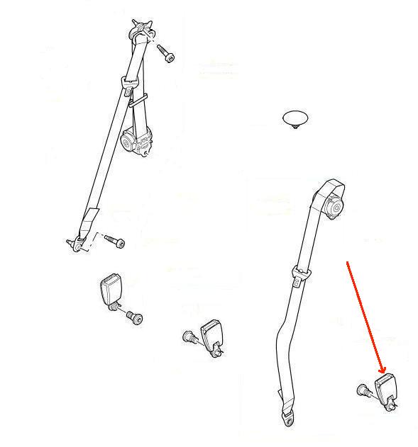 Land Rover sikkerhedssele selelås for Discovery 3 & 4 - bagerste venstre side - 2.sæderække