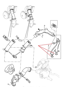 Land Rover kølevands O-ring til plastik grenrør til 5,0 V8 Supercharged, 5,0 V8 NA motorerne samt 3,0 V6 Supercharged - Nederste del
