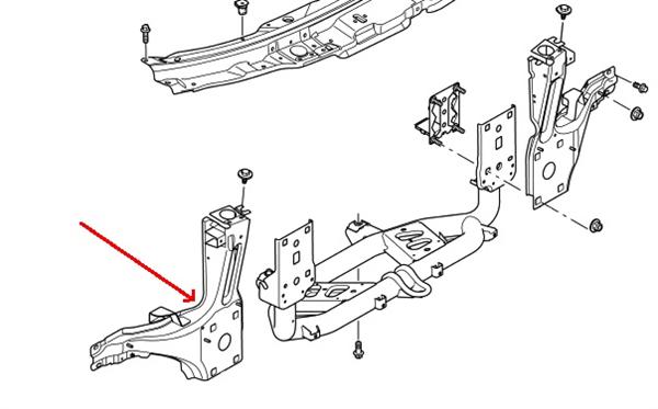 Land Rover forlygte montagebeslag for Range Rover L322 (2010-2012) - Højre side