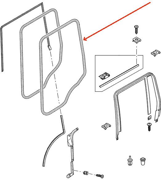 Land Rover bagdør tætningsliste for Range Rover L322 (2002-2012)