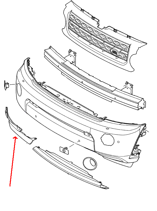 Land Rover kofanger spoiler for forreste kofanger for Discovery 4 frem til 2014 - højre side 