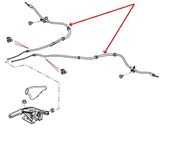 Land Rover Freelander 2 håndbremsekabel - Venstre side