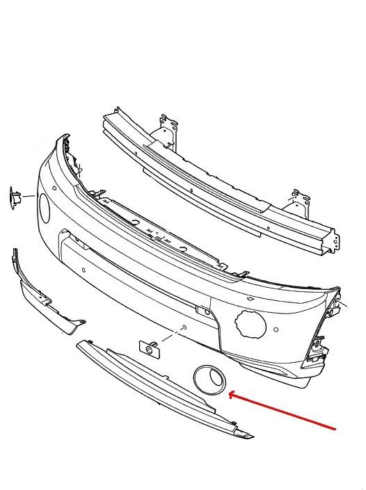 Land Rover tågelygte lygtekrans til forreste tågelygter på Discovery 4 - venstre side