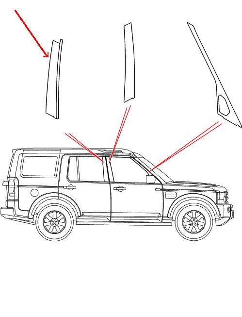 Land Rover C-stolpe trim til Discovery 3 & 4 - Højre side