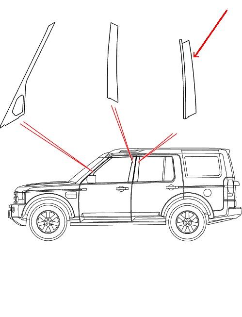 Land Rover C-stolpe trim til Discovery 3 & 4 - Venstre side