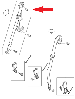 Land Rover sikkerhedssele for Discovery 3 og 4 - bagerste højre side - fra 2006 og frem
