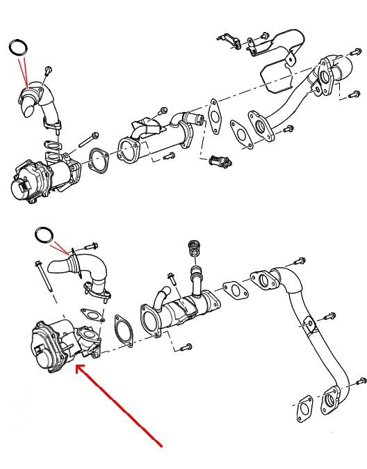 Land Rover EGR ventil for 3,6 TDV8 motoren - venstre side