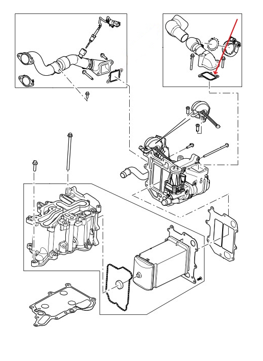 Land Rover EGR ventil pakning til 4,4 TDV8 Diesel motoren - i Range Rover L322, Range Rover L405 og Range Rover Sport L494