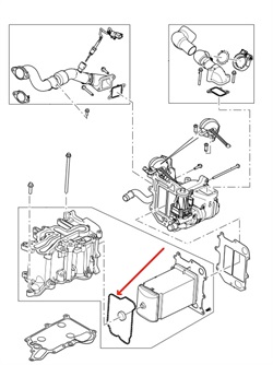 Land Rover EGR ventil pakning til 4,4 TDV8 Diesel motoren imellem EGR køler og EGR ventil - i Range Rover L322, Range Rover L405 og Range Rover Sport L494