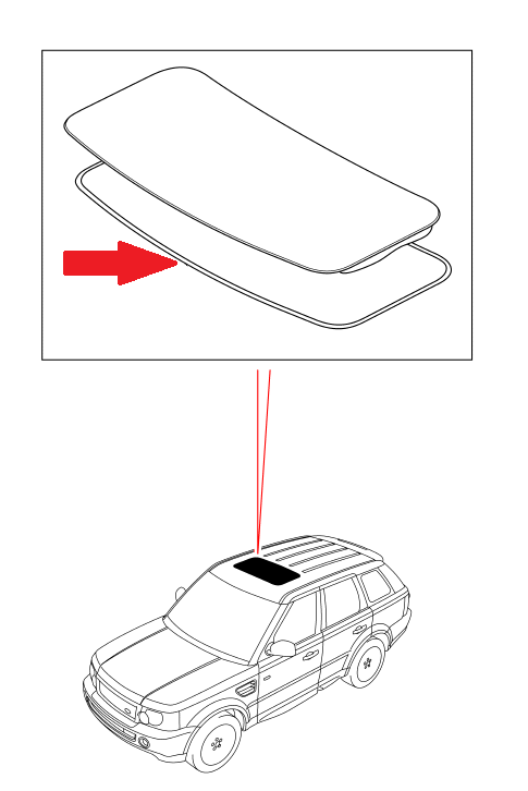 Land Rover soltags gummipakning for Range Rover Sport frem til 2014 - LR023393