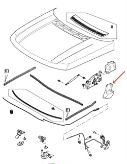 Land Rover lydisolering til kølerhjelmen til Range Rover L322 (2003-2012) - Venstre side