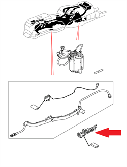 Land Rover tankmåler med holder og slange LR042716