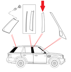 Land Rover B-stolpe afdækning på fordøren for Range Rover Sport frem til 2013 - Højre side