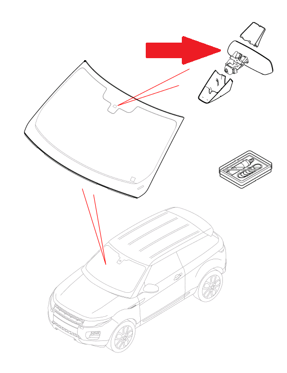 Land Rover bakspejl for Range Rover Evoque fra 2014 og frem - med auto dæmpning samt high beam assist og auto dip