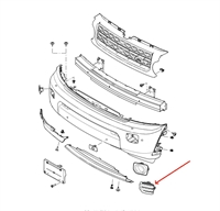 Land Rover kofanger for Discovery 4 tågelygte blændplade - fra 2014 og frem - Venstre side