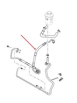 Land Rover tandstang olierør fra servopumpe til tandstang - Discovery 3 og Discovery 4