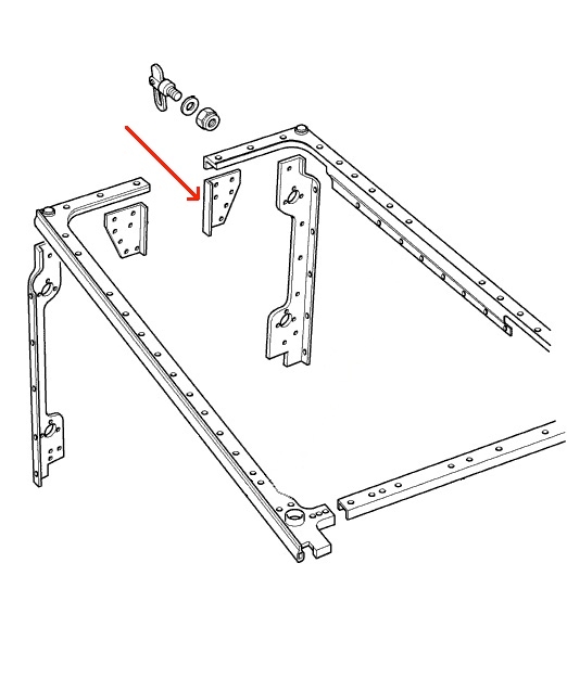 Land Rover karosseri trekants forstærkning for Defender - bagerste venstre - LR062011