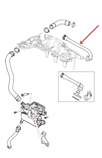 Range Rover Evoque 2,2 krumtapudluftnings slange LR065344