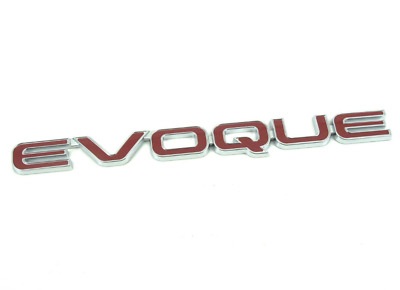 Land Rover rødt "EVOQUE" logo til bagklap på Range Rover Evoque - Rødt med sølv kant