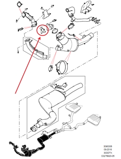 Land Rover forrørspakning ved katalysator 3,0 TDV6 motorerne