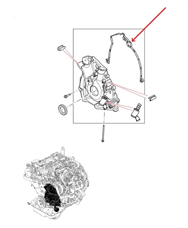 Land Rover oliepumpe pakning for 3,0 TDV6 i Discovery 3 & 4, Range Rover Sport & Range Rover - Generation 2 motorer