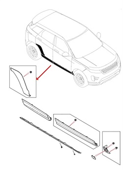 Land Rover bagdør panel til New Range Rover Evoque - Højre bagdør