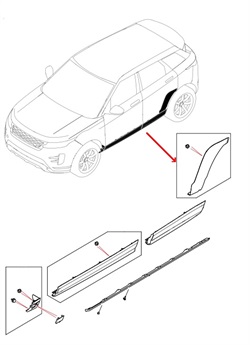 Land Rover bagdør panel til New Range Rover Evoque - Venstre bagdør