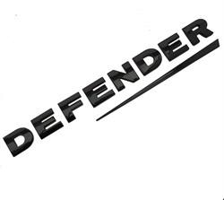 Land Rover "Defender" logo i blank sort farve til Defender bagenden