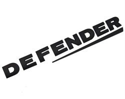 Land Rover "Defender" logo i mat sort farve til Defender bagenden